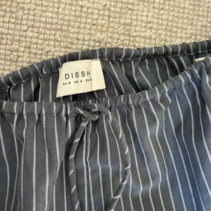 DISSH Charcoal / and White Striped pant